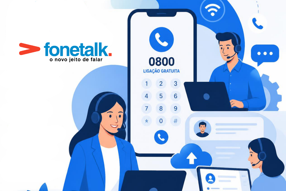 0800 para empresas, com painel de chamadas na tela